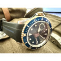 Stunning Rolex Two Tone Bluesy, with original two tone gold and stainless strap and RUBBER B Strap