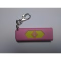 Gas-Free USB Rechargeable Electronic Cigarette Lighter (Pink & Yellow) with keyring