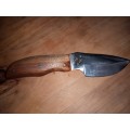 BUCK KNIFE, ROCKY MOUNTAIN, ELK FOUNDATION 480 WITH HANDMADE WOOD HANDLE