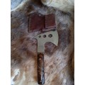 CAMPING AXE HANDMADE WITH LEATHER BELT SCABBARD