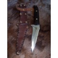 HANDMADE KNIFE WITH LEATHER SCABBARD