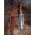 HANDMADE KNIFE WITH LEATHER SCABBARD