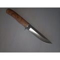 HUNTING KNIFE HANDMADE USIN SANJIA K 88 BLANK, HANDLE HANDMADE WITH WOOD FROM MARLOTH PARK