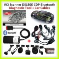 VCI DS150E OBDII Bluetooth Diagnostic Tool with Latest Software V2017R3 With 8 Car Cables.