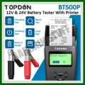 TOPDON BT500P 12V & 24V Car Battery Tester Analyzer With Built in Printer