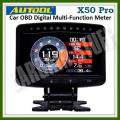 Autool X50 Pro OBD II Hud Meter Digital Car Alarm Monitor Gauge