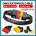 Universal OBD2 Extension Cable 36cm 16Pin male to Female