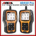 Ancel AD410 Pro OBD2 Engine Scanner Code Reader with 6V-12V Automotive Battery Tester 2 in 1