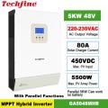 Hybrid Inverter 5500w Techfine GA5048MHB MPPT Pure Sine Wave Parallel Built-in 80A Charge Controller