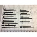 Black stick hands for clock - 10 sets