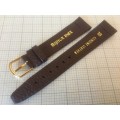 18mm dark brown leather watch strap