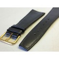 22mm black leather watch strap