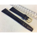 20mm dark blue leather watch strap