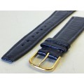 20mm dark blue leather watch strap