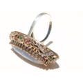 Sterling silver multi gem ring - weight 11.3 g