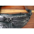 Vintage 90's Soft Leather Fannypack / Moonbag