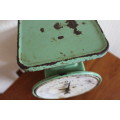 Very Old Mint Green Metal Kitchen Scale (for decor use)
