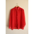 Vintage Red Semi Sheer Shirt (Large / XL)