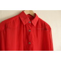 Vintage Red Semi Sheer Shirt (Large / XL)