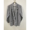 Vintage Blue and White Striped Linen Jacket (Size 12)