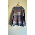 Vintage Blue / Red and White Knit (Large / XL)