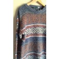 Vintage Blue / Red and White Knit (Large / XL)