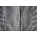 Bue and White Striped Satiny Feel Top (Size 14)