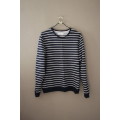 Navy and White Striped Top by River Island (Large)