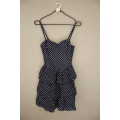 Cute Polka Dot Navy and White Strappy Dress by HandM (SA Size 34 / Eur Size 36)
