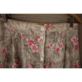 Beige and Pink Button Up Skirt (Large)