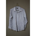 Banana Republic Blue and White Button Up Shirt (Large)