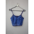 Vintage Lacy Cropped Blue Top (Small)