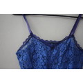 Vintage Lacy Cropped Blue Top (Small)