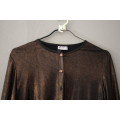 Vintage Brown Glittery Button Up Shirt (Size 14)