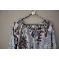 Brown and Blue Paisley Boho Top (Size 34)