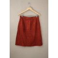 Vintage Rust Coloured Corduroy Button Up Skirt (Medium / Large)