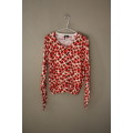 HandM Red and Orange Floral Button Up Cardigan (Small)