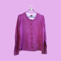 Vintage 90`s Pink Hounds Tooth Cardigan (XXL)