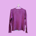 Vintage 90`s Pink Hounds Tooth Cardigan (XXL)