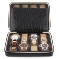 8 Slots Zippered Watch Box Traveler's Black Watch Storage Case Organizer