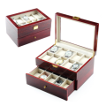 Luxury watch box for men / women wooden watch case organizer glass jewelry storage box