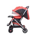 Baneen Baby Stroller Pram with Lift Up Foot Rest and Multi-position Reclining Backrest - Large - Red