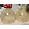 2 X GLASS shades  CEILING LIGHTS frosted frieze frilled edge Both for one bid