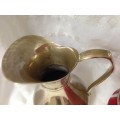 BRASS FOOTED HANDLE SMALL JUG!!!GORGEOUS !!COUNTRY HOME TABLE  DECOR!!!