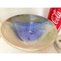 Vase + frog- Matching Ceramic blue degrees Beautiful UNUSUAL
