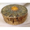 1950*CompactGOLD TONE has lovely Stone Embossed small Look at My BUY NOW Listings NO