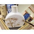 POTs - 3 Oriental decor on each  bridge+script White  leaves LOOK At My BUY NOW items NO WAITING