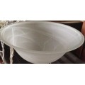 Lamp SHADE  GLASS Swirl frosted glass BOWL*GREAT COUNTRY HOME DECOR* [metal stand not included]