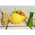 !!EXQUISITE**!3 items!YELLOW SHELL 1xVASE+1green +1mottled Jug vase!GREAT COUNTRY HOME DECOR!!