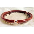 ASHTRAY -POTTERY*Dinner Plate size 26cmDRIP GLAZE Stipple inside LOOK At My BUY NOW items*NO WAITING